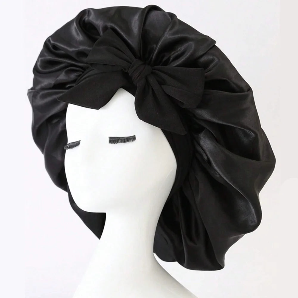 Satin Bonnet with Adjustable Tie Band – Silk-Like Sleeping Hair Bonnet for Women & Men, Nighttime Hair Protection Cap (16 Colors)