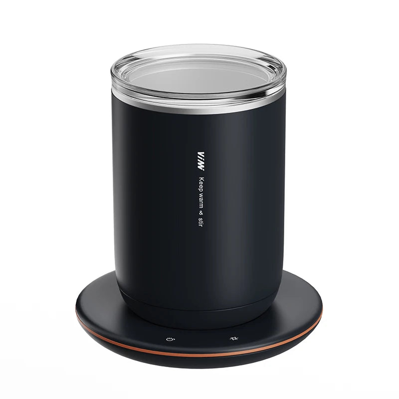 2-in-1 Coffee Cup Warmer with Automatic Magnetic Stirring Mug – USB Electric Self-Mixing Heating Plate for Coffee, Tea & Beverages