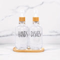 Bamboo Dual Soap Dispenser Set