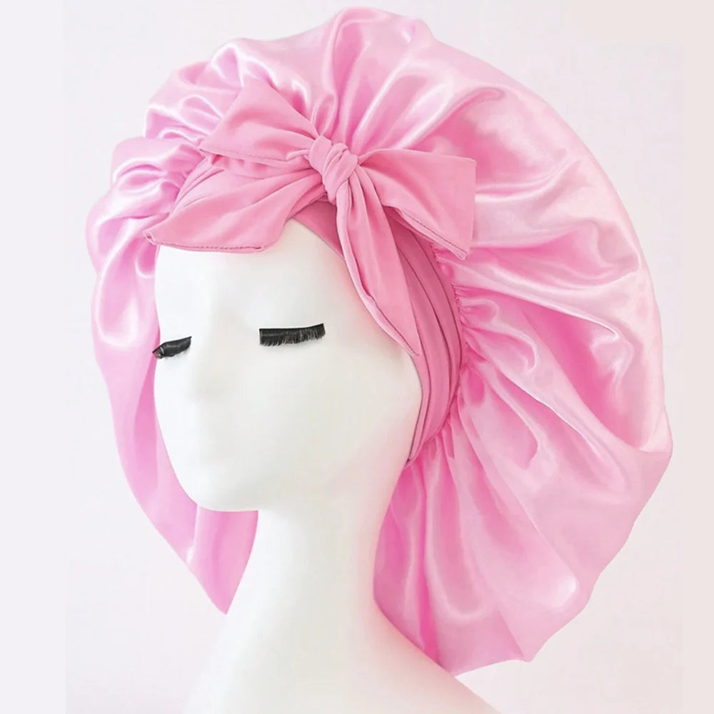 Satin Bonnet with Adjustable Tie Band – Silk-Like Sleeping Hair Bonnet for Women & Men, Nighttime Hair Protection Cap (16 Colors)