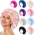 Satin Bonnet with Adjustable Tie Band – Silk-Like Sleeping Hair Bonnet for Women & Men, Nighttime Hair Protection Cap (16 Colors)