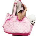 JTPAWS Pet Portable Carrier Bag for Small Dogs & Cats - Quilted Handbag Tote Purse, Breathable Mesh Soft Cushion, Shoulder Picnic Travel Outdoor Puppy Kitten Bag