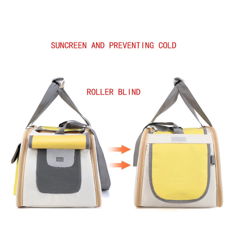 Designer Pet Travel Carrier with Shoulder Strap – Portable Bag for Small Dogs & Cats