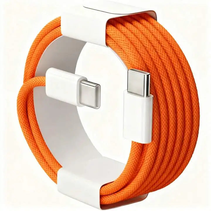 Fast Charging USB-C to USB-C Nylon Braided Cable for iPhone 17/16/15 – 3.3ft / 6.6ft / 10ft Durable Data Cord, PD Compatible