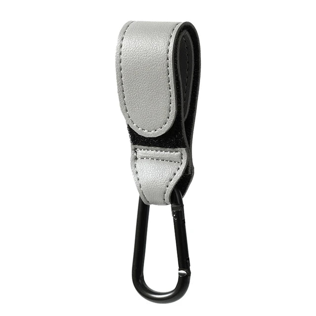 Stroller Hook Organizer - Adjustable PU Leather Hook for Diaper Bag & Baby Essentials