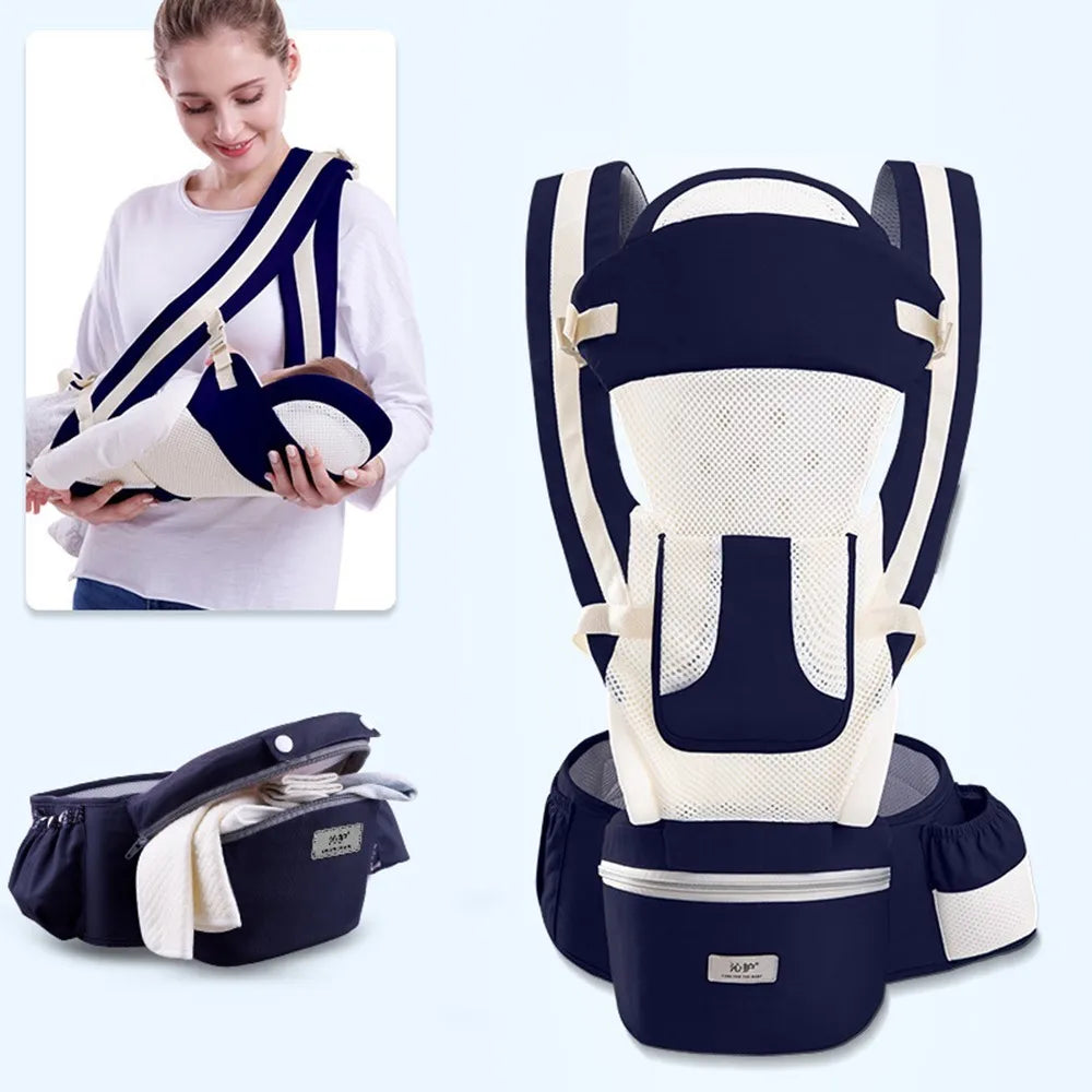 Ergonomic Baby Carrier with Hip Seat – 6-in-1 Front & Back Carrier