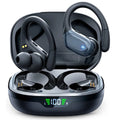 Bluetooth 5.3 Sports Earhooks Earbuds – True Wireless Headphones with Noise Reduction, IPX6 Waterproof, Mic & Button Control for Running & Gym