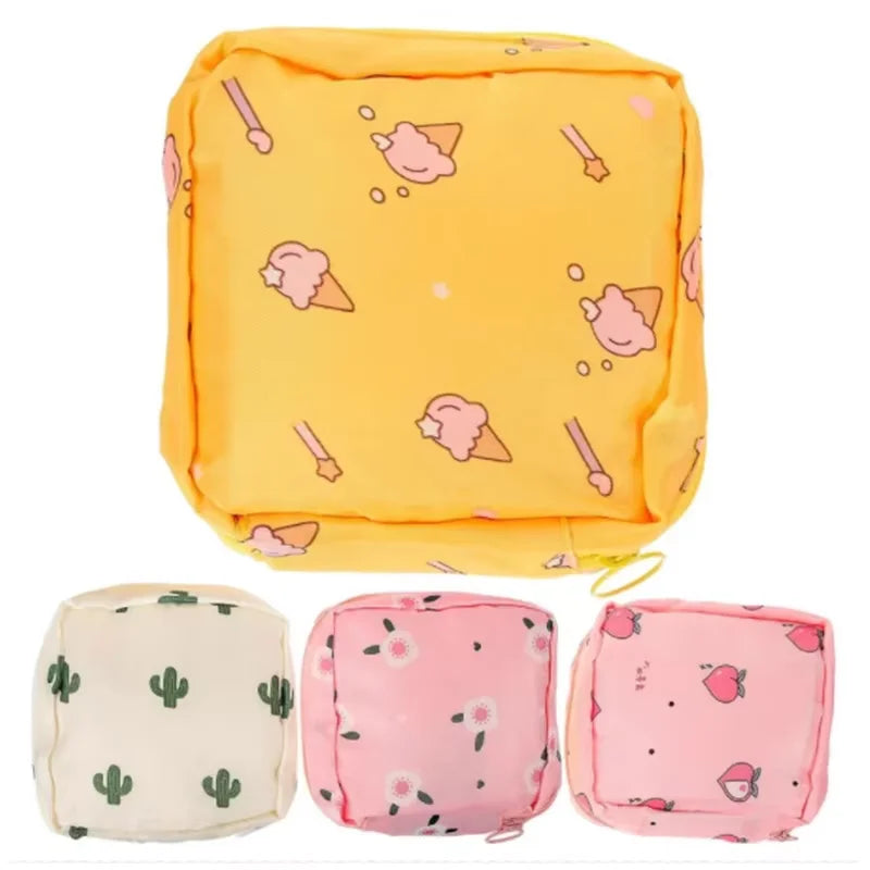 Portable Waterproof Feminine Hygiene Travel Pouch – Discreet Sanitary Pad & Tampon Organizer