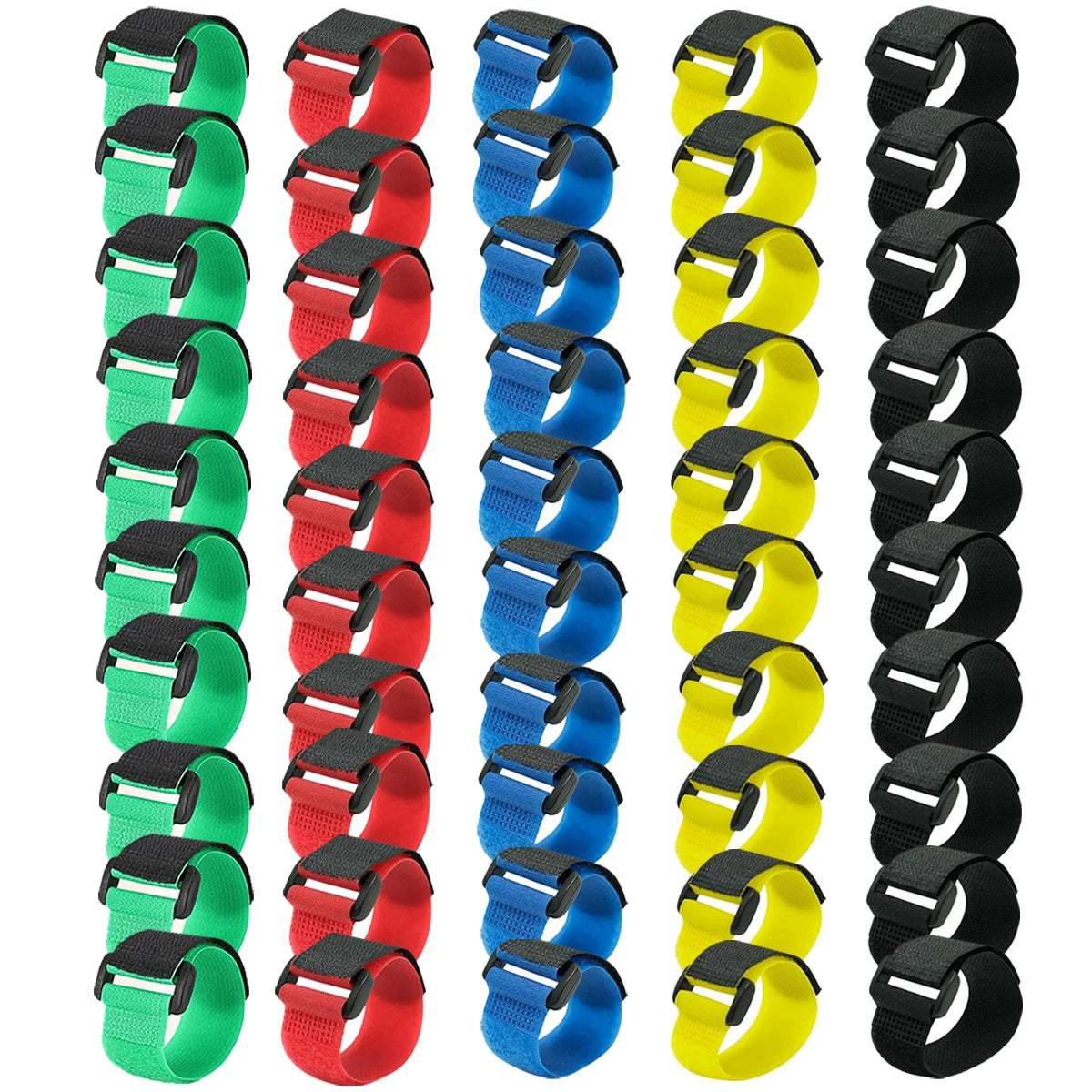 50-Pack Reusable Cable Management Straps – Adjustable Hook & Loop Cable Ties