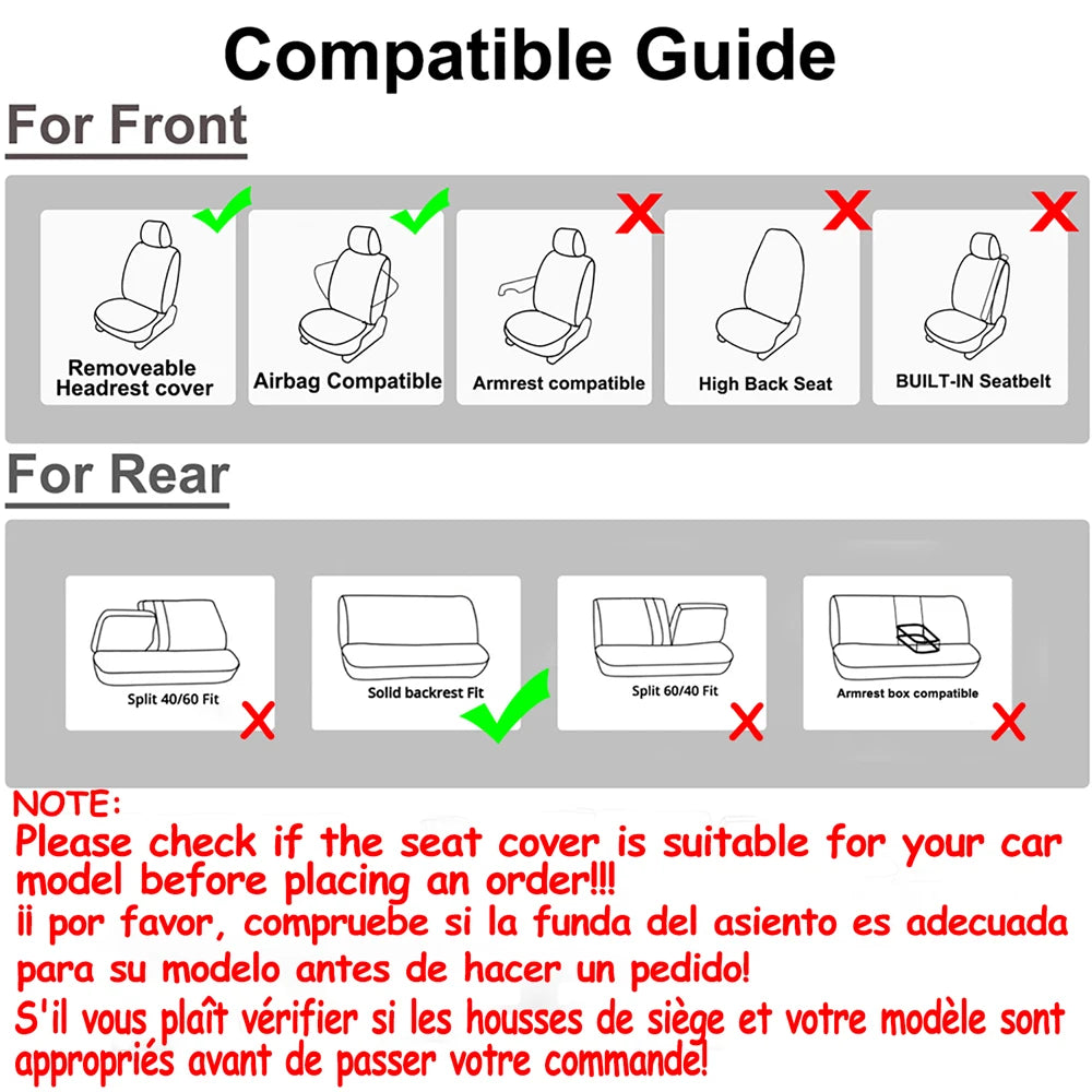 DriveStyle™ Universal Car Seat Cover Set – Full Interior Protection for Cars, SUVs & Trucks