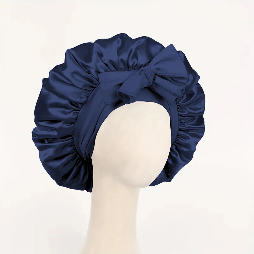 Satin Bonnet with Adjustable Tie Band – Silk-Like Sleeping Hair Bonnet for Women & Men, Nighttime Hair Protection Cap (16 Colors)
