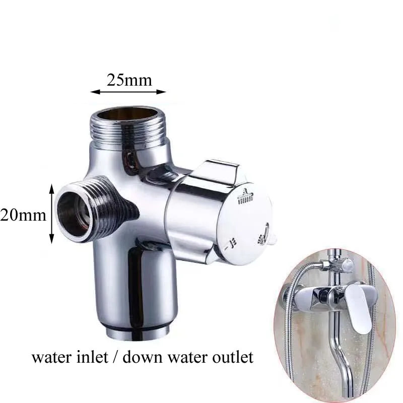 3-Way Brass G3/4 G1/2 Shower Diverter Valve, Bathroom Accessories