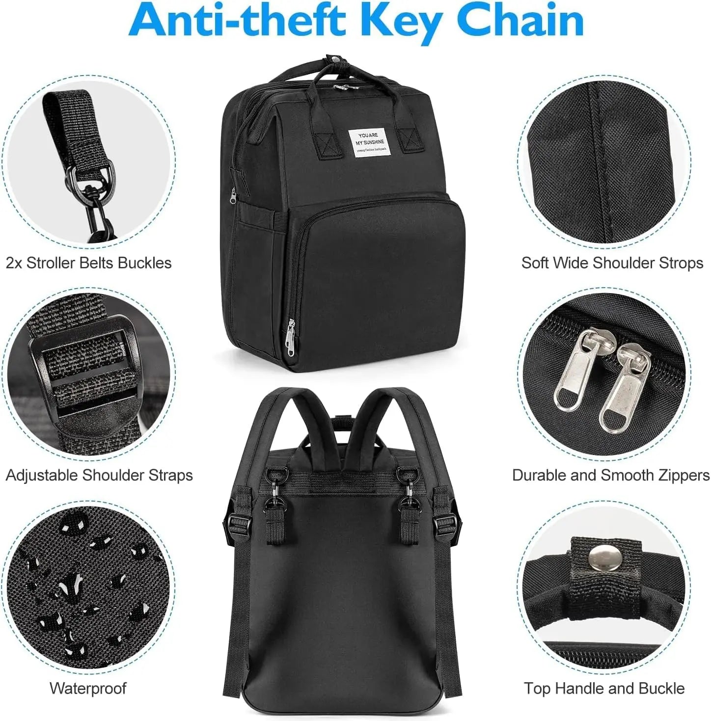 Premium Waterproof Baby Diaper Backpack with Foldable Changing Station