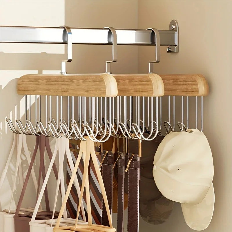 Wooden Multi-Hook Clothes Hanger