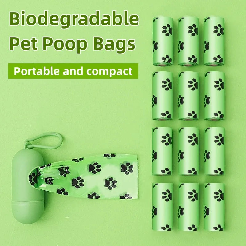 Premium Biodegradable Dog Waste Bags with Portable Dispenser – Thick, Leak-Proof Eco-Friendly Pet Poop Pickup Bags for Daily Walks, Travel & Outdoor Use
