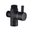Matte Black 3-Way Shower Diverter Valve – G1/2 Brass T-Adapter Water Splitter for Rain & Handheld Shower Heads