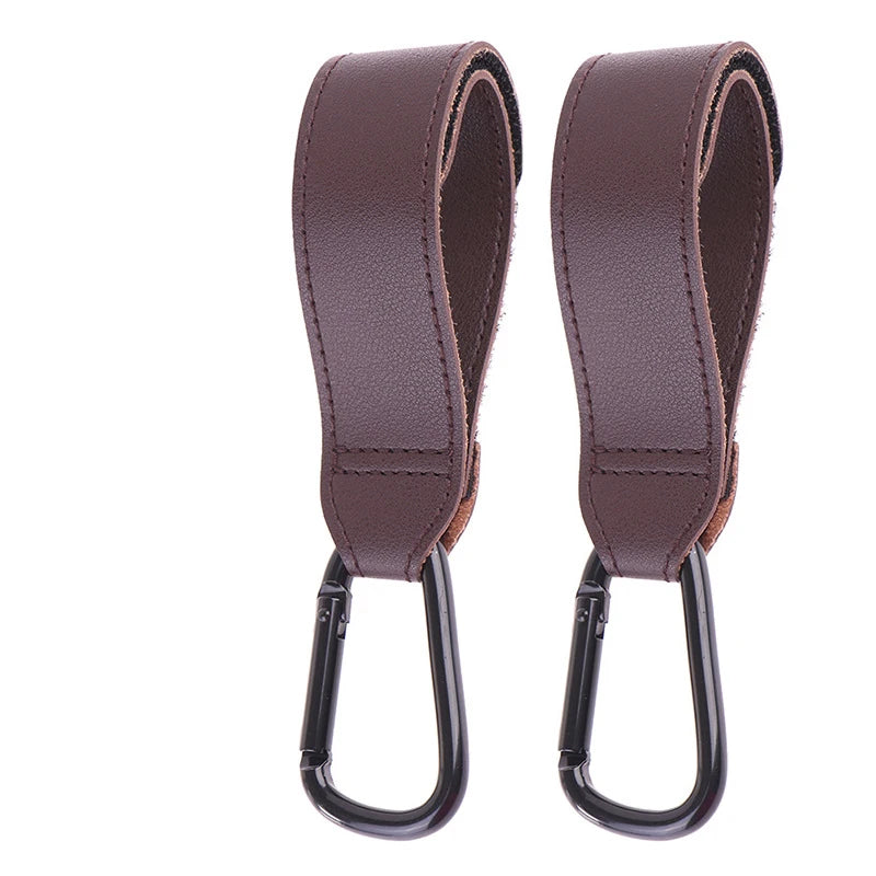 Stroller Hook Organizer - Adjustable PU Leather Hook for Diaper Bag & Baby Essentials
