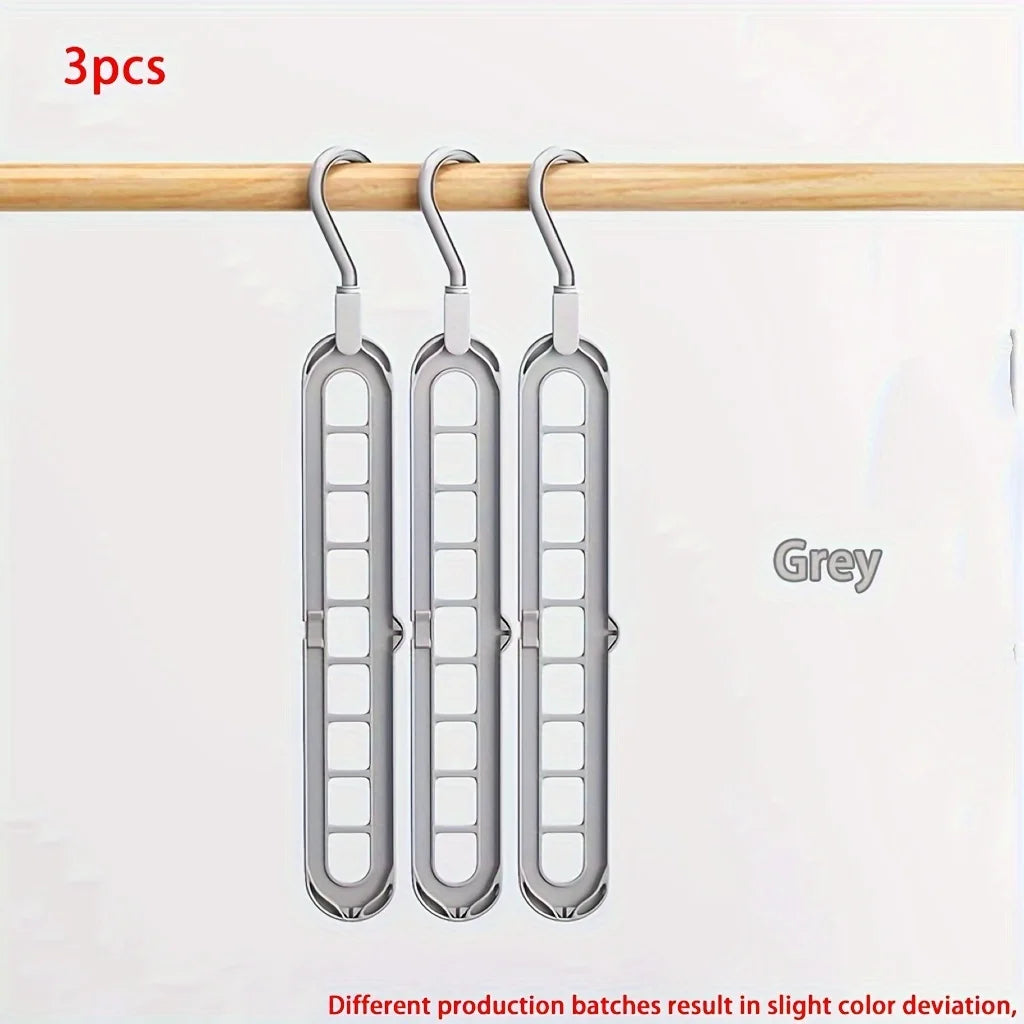 3-Pack 9-Hole Space Saving Hangers