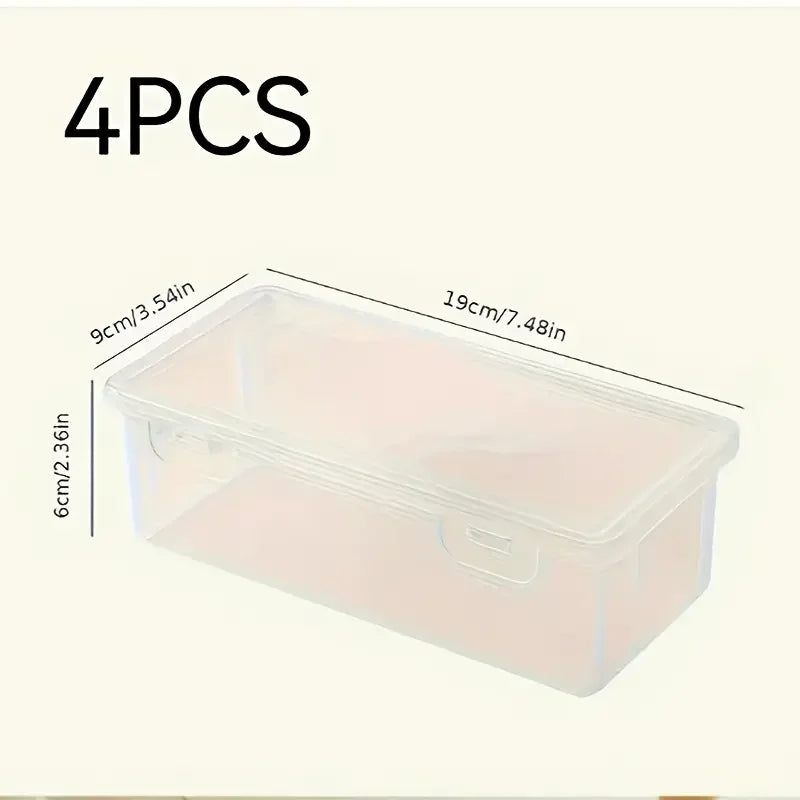 4-Pack Clear Storage Organizer Boxes