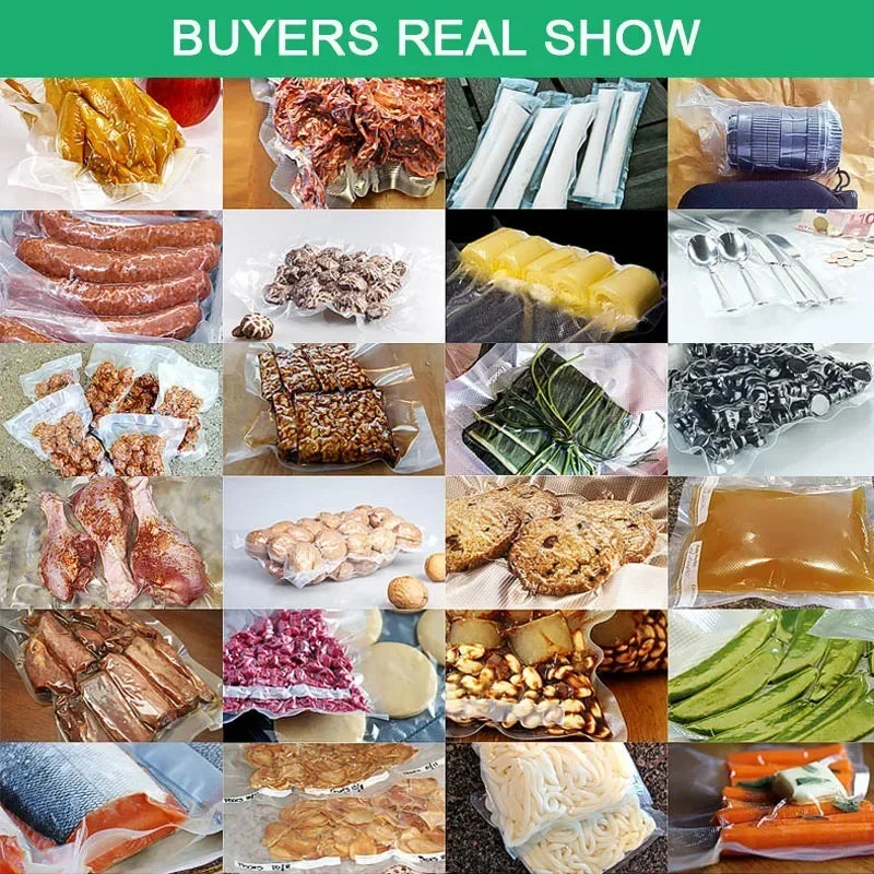 Vacuum Sealer Bags Rolls - Food Storage Packaging Bags for Sous Vide Meat Fruit Vegetable (12/15/20/25/28cm x 500cm)