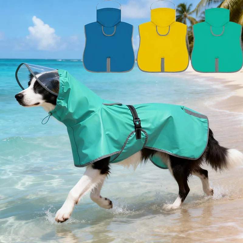StormShield Pro™ Reflective Waterproof Dog Raincoat - Hooded Windproof Jacket for Medium & Large Dogs