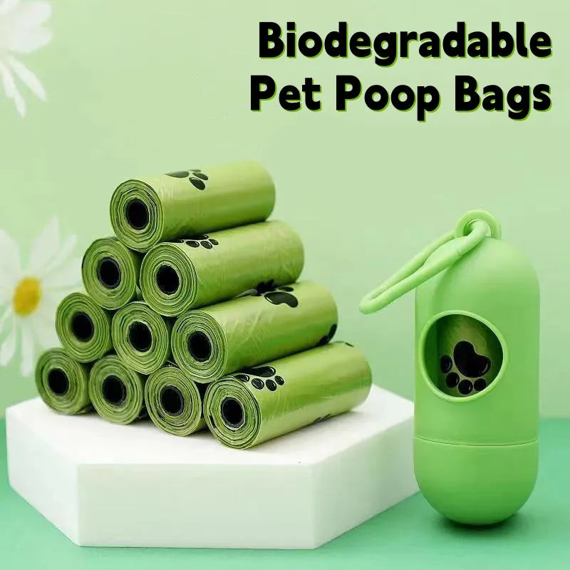 Premium Biodegradable Dog Waste Bags with Portable Dispenser – Thick, Leak-Proof Eco-Friendly Pet Poop Pickup Bags for Daily Walks, Travel & Outdoor Use
