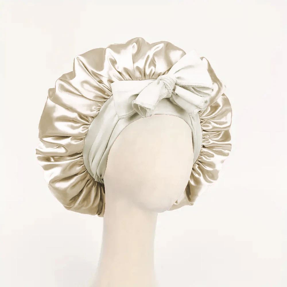 Satin Bonnet with Adjustable Tie Band – Silk-Like Sleeping Hair Bonnet for Women & Men, Nighttime Hair Protection Cap (16 Colors)