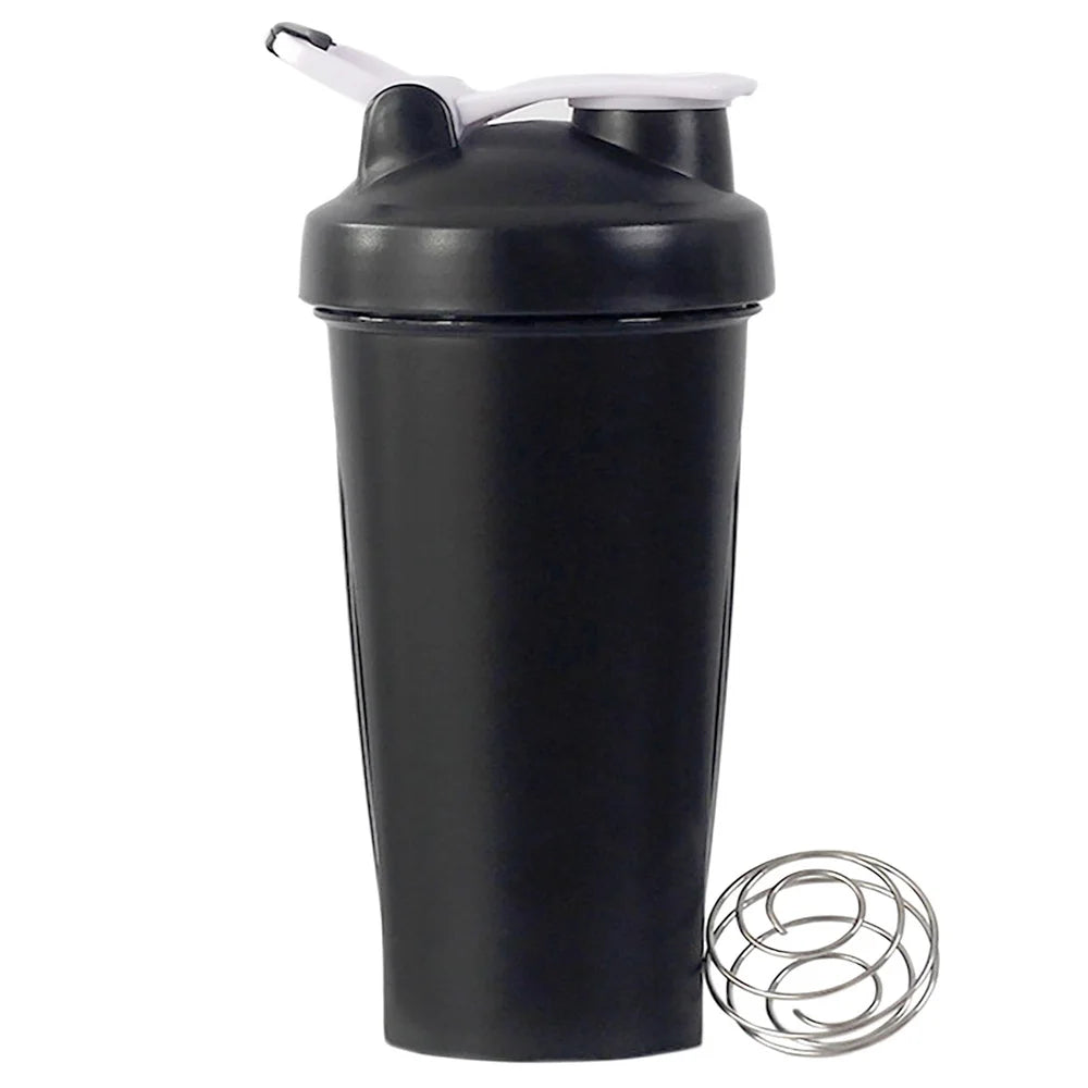 600ml Portable Protein Shaker Bottle with Wire Whisk Ball – Leak-Proof Fitness Shaker for Gym, Pre-Workout & Post-Workout
