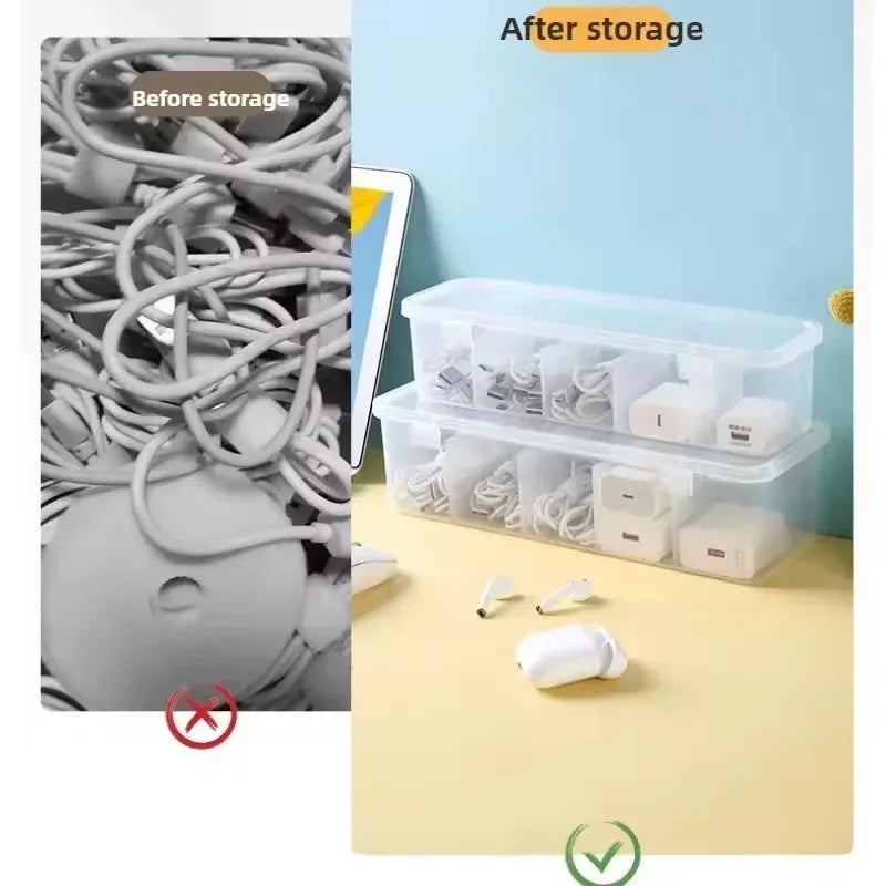 Clear Cable Organizer Storage Box