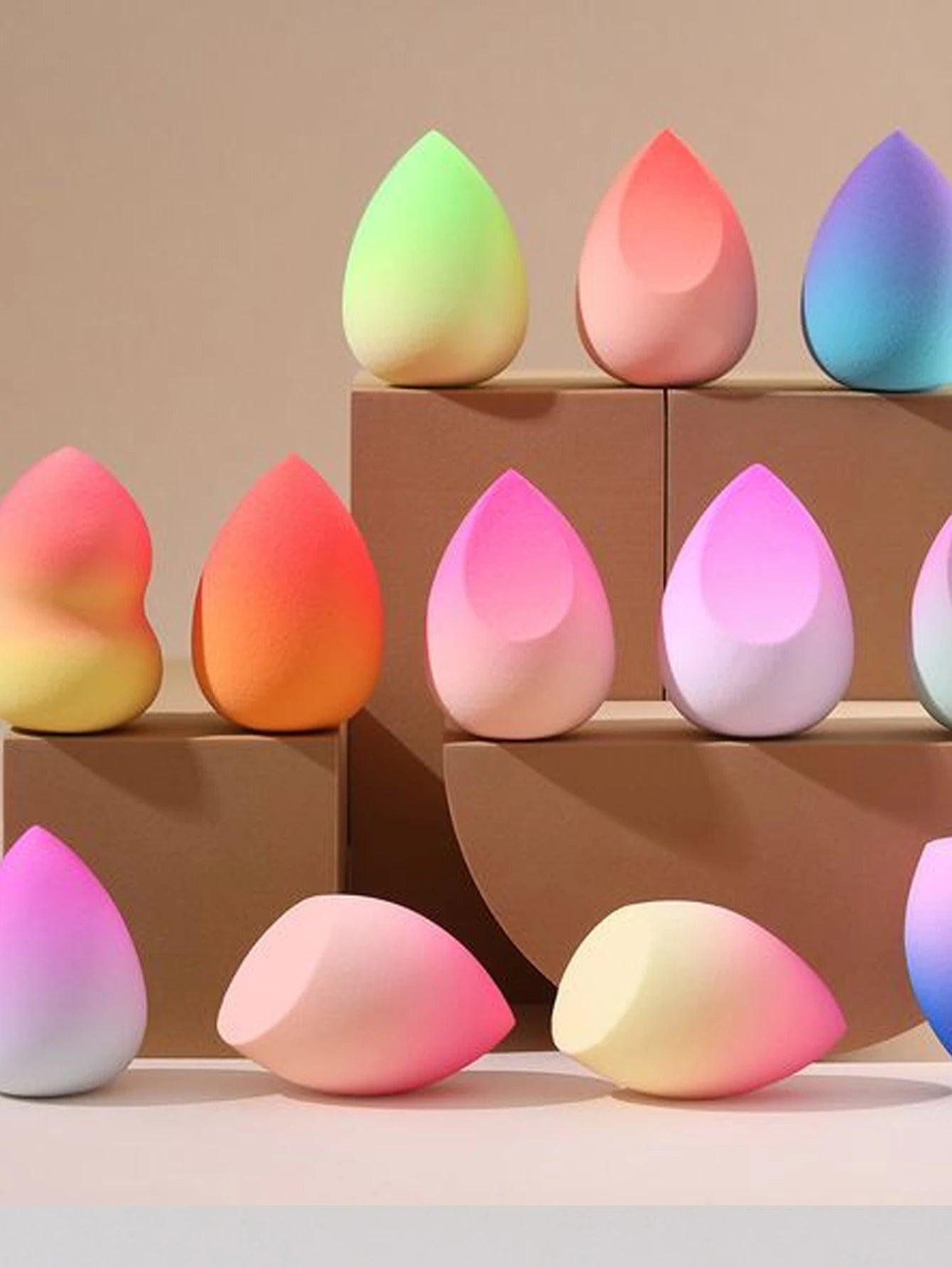 5 Pack Ombre Makeup Sponges Beauty Blender Set – Soft Teardrop Foundation Sponge Blender for Wet & Dry Makeup Application