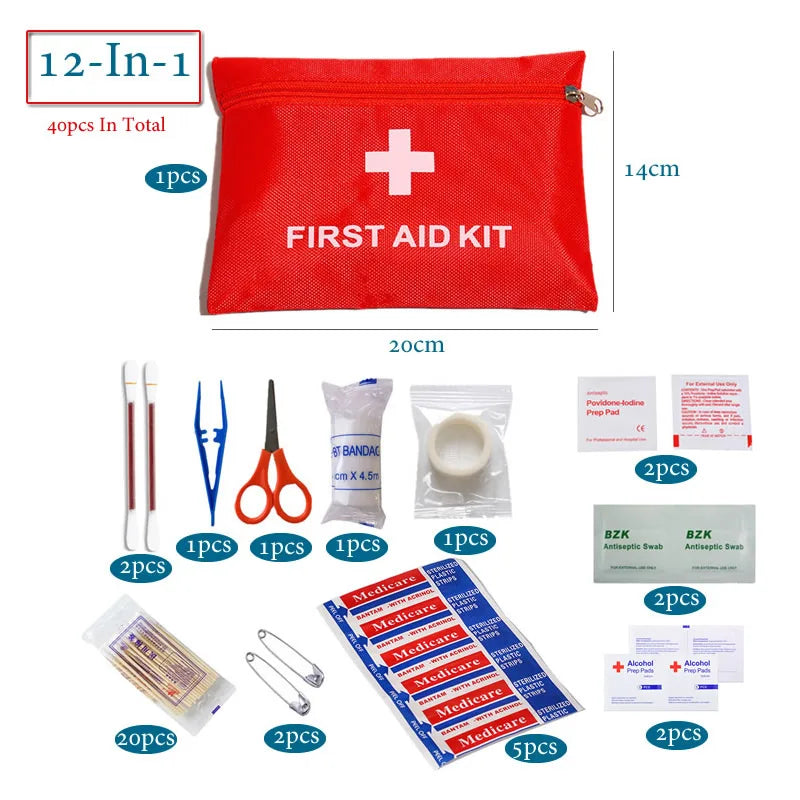 50-Piece Emergency First Aid Kit – Compact Medical Kit for Home, Car, Travel, Camping & Outdoor Safety