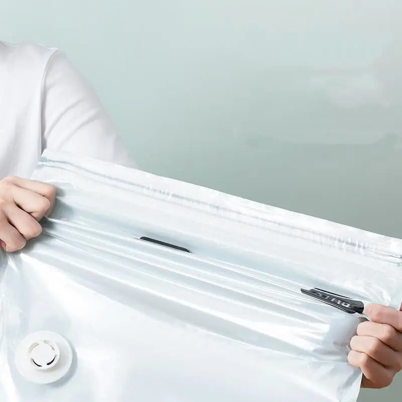 No-Pump Vacuum Storage Bags – Compression Bags for Clothes, Blankets & Bedding, Space-Saving Travel & Home Organization