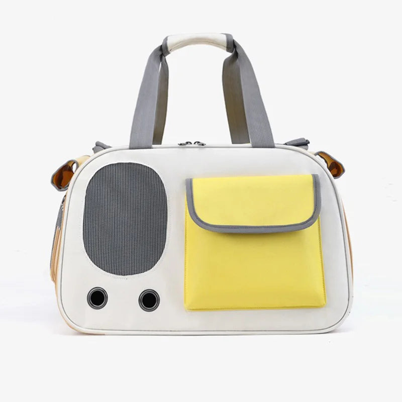 Designer Pet Travel Carrier with Shoulder Strap – Portable Bag for Small Dogs & Cats