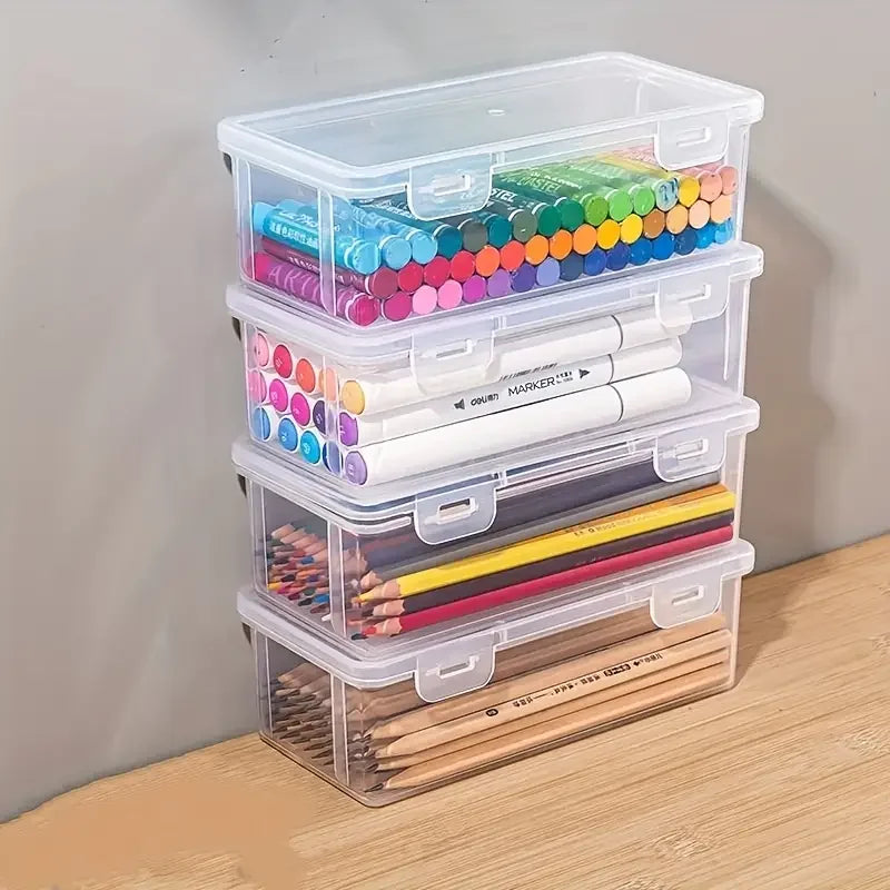 4-Pack Clear Storage Organizer Boxes