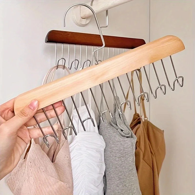 Wooden Multi-Hook Clothes Hanger