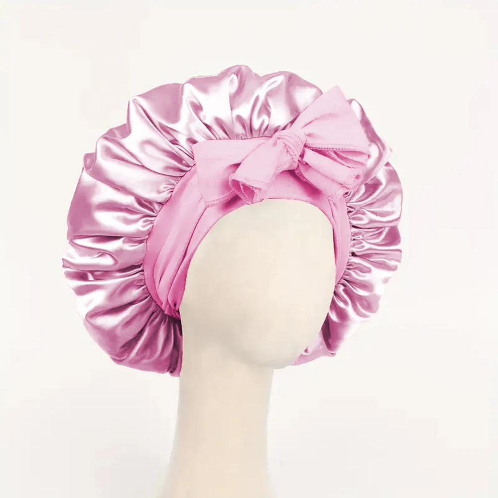 Satin Bonnet with Adjustable Tie Band – Silk-Like Sleeping Hair Bonnet for Women & Men, Nighttime Hair Protection Cap (16 Colors)