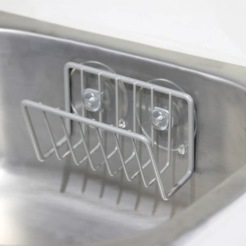 Stainless Steel Sponge Holder for Kitchen Sink - Suction Cup Wall Mount Sponge Caddy Organizer