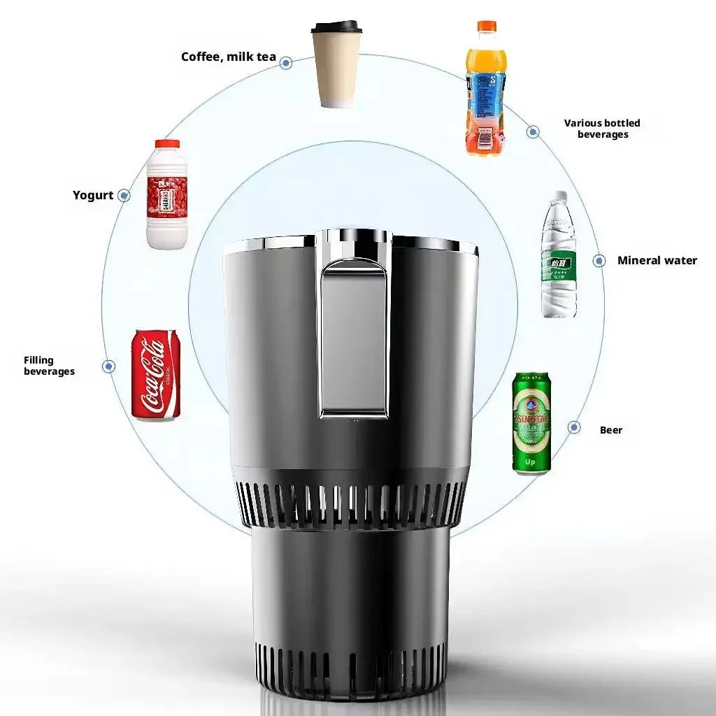 Car Smart Hot & Cold Cup Holder – Electric Beverage Warmer & Cooler for Travel, Coffee, Soda & Drinks | Auto 12V Plug-in