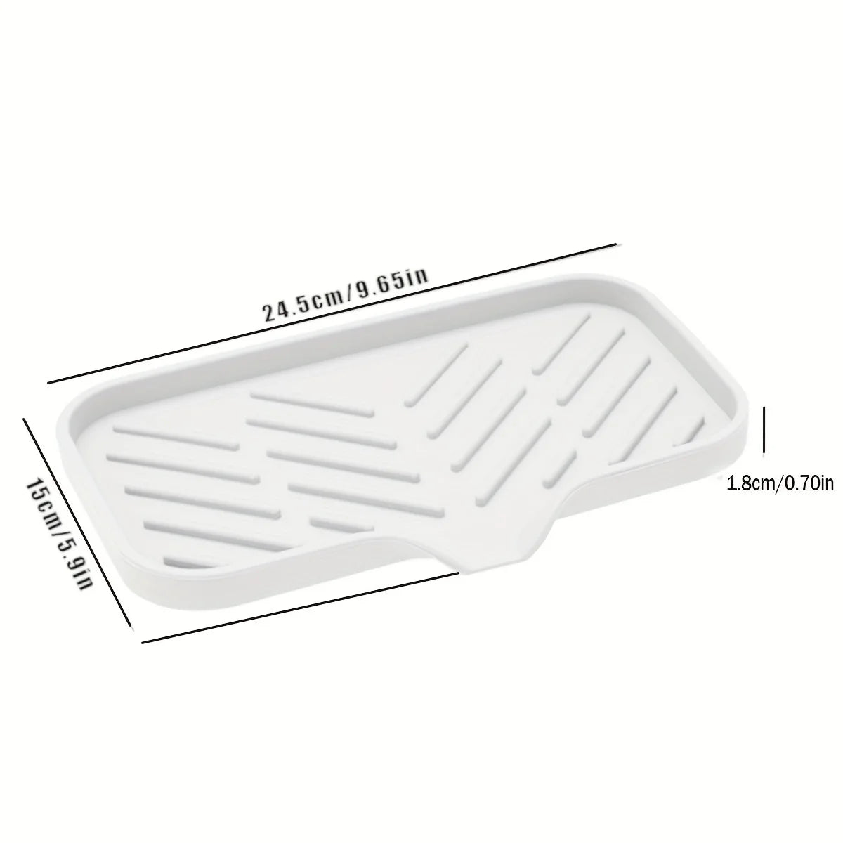Premium Silicone Sink Organizer Tray with Drain – Kitchen Sponge & Soap Holder