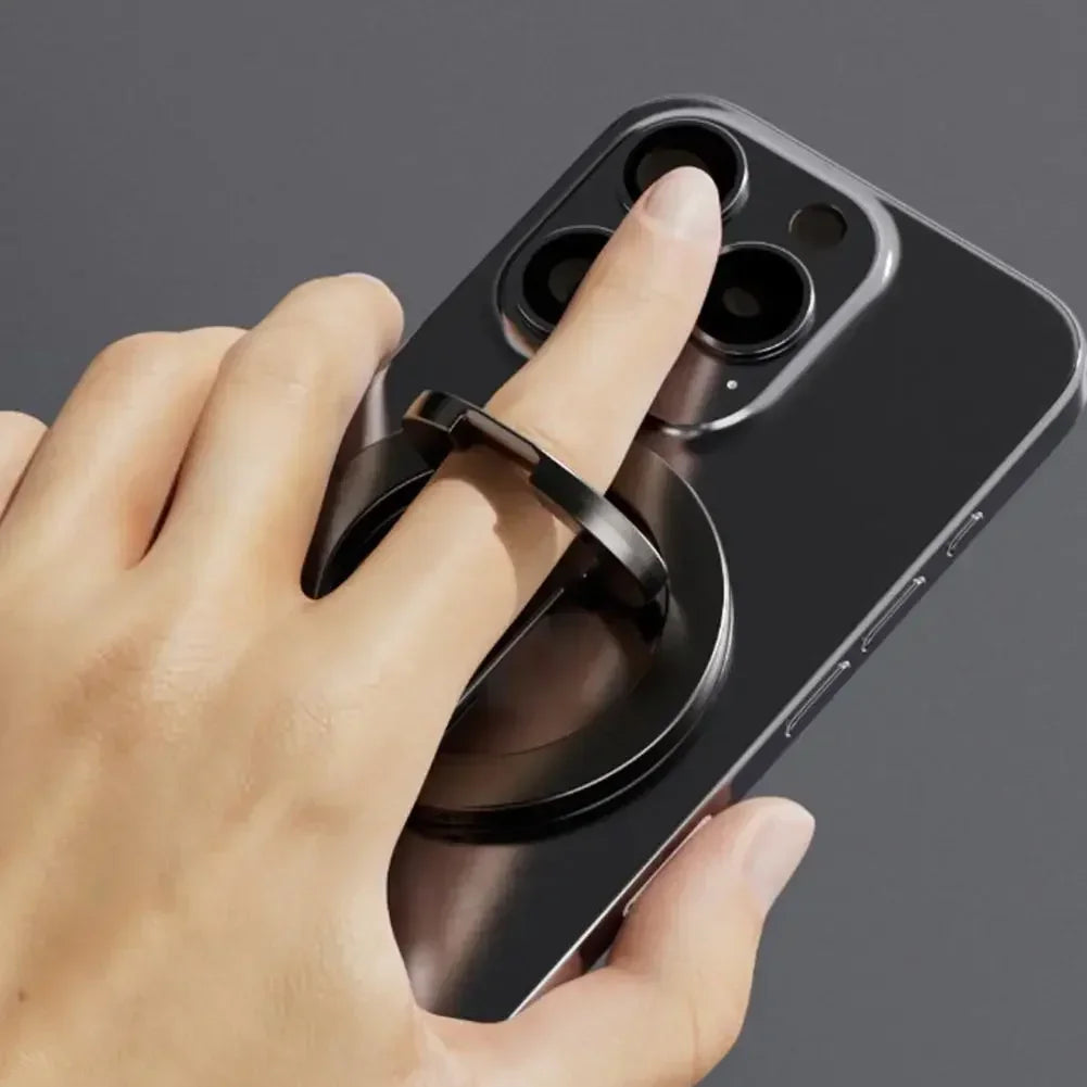 Magnetic Phone Ring Holder & Foldable Stand for MagSafe iPhone 16/15/14/13/12 Pro Max – Double-Sided 360° Rotation Grip & Desktop Stand