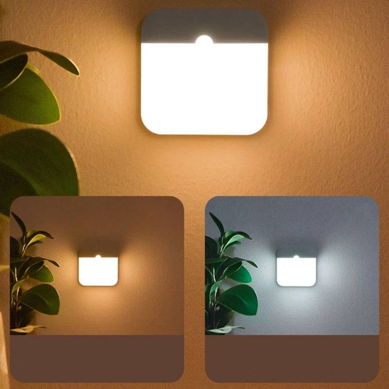USB Rechargeable Motion Sensor LED Night Light – Wireless Magnetic Wall Light for Hallways, Closets & Stairs
