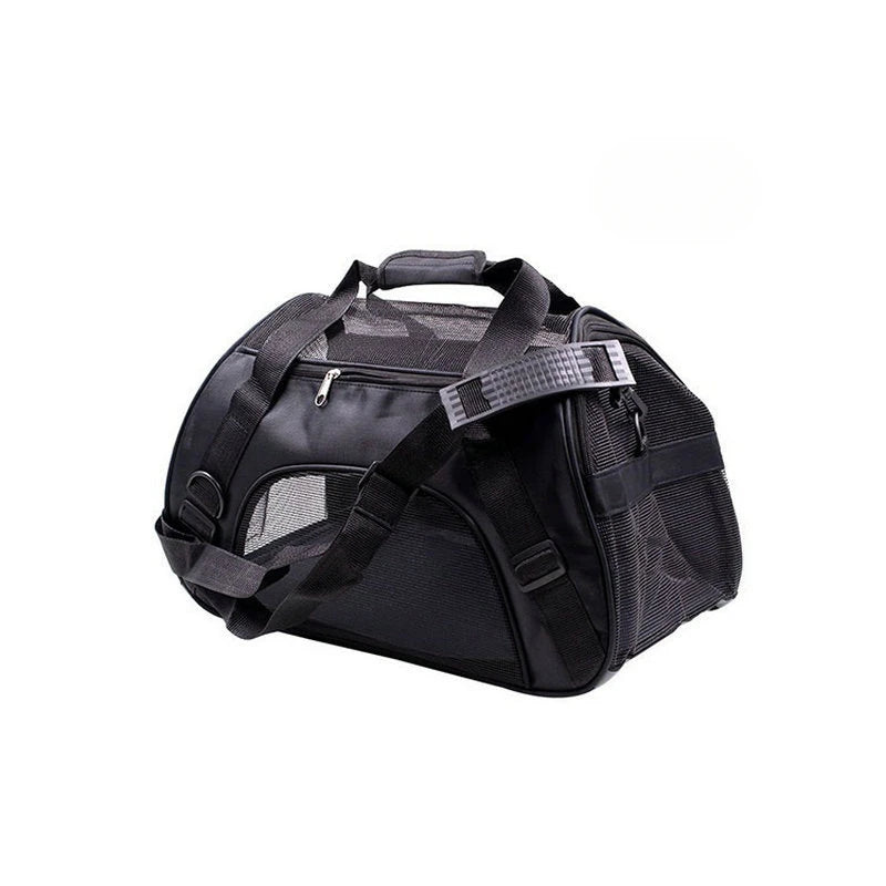 Portable Mesh Pet Travel Carrier with Shoulder Strap for Small Dogs & Cats