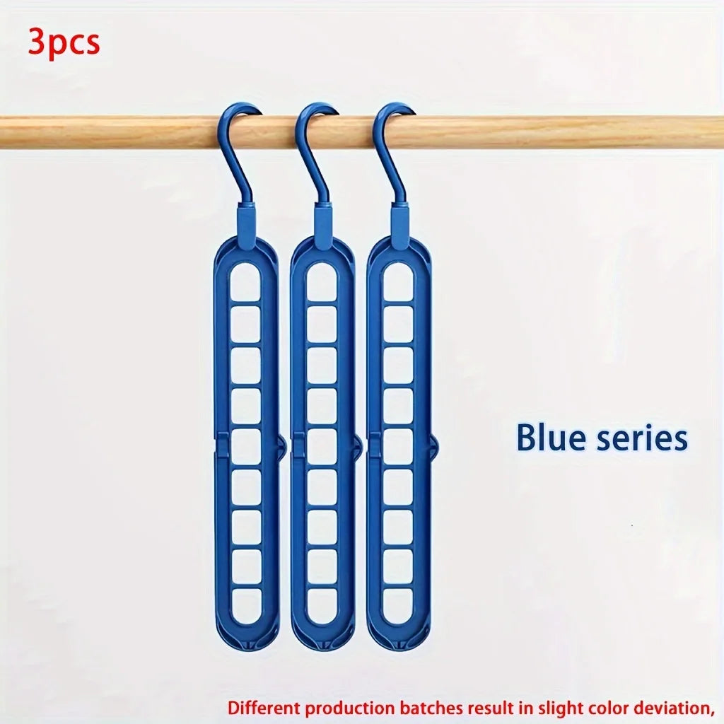 3-Pack 9-Hole Space Saving Hangers