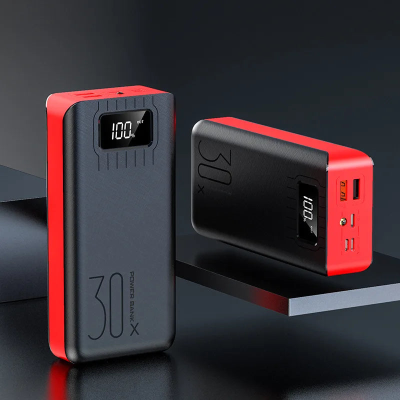 30000mAh Power Bank with Digital Display – Fast Charging Portable Charger, High Capacity Slim Powerbank for Mobile Phones