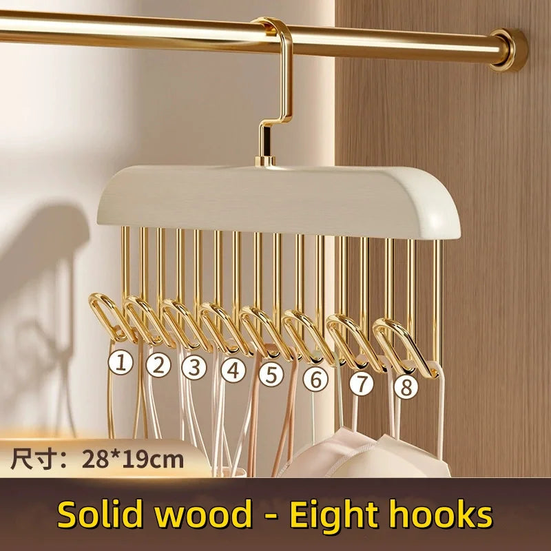 Wooden Multi-Hook Clothes Hanger