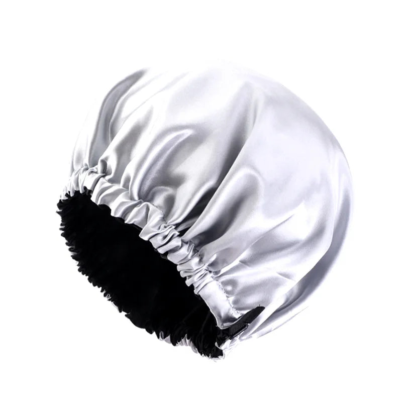 Double Layer Satin Bonnet for Sleeping – Adjustable Large Silk Sleep Cap with Elastic Band for Curly Hair, Women & Men Hair Protection