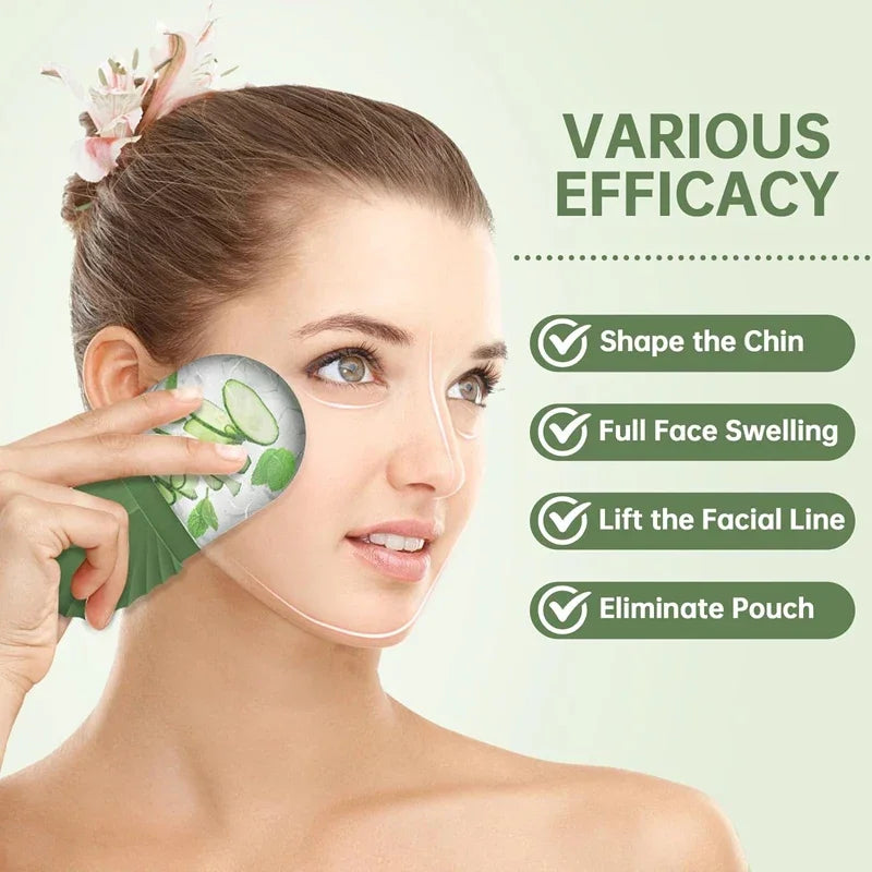 Ice Face Roller & Silicone Ice Mold Set – Reusable Cold Therapy Tool for Eye Puffiness, Pore Shrinking & Facial Massage