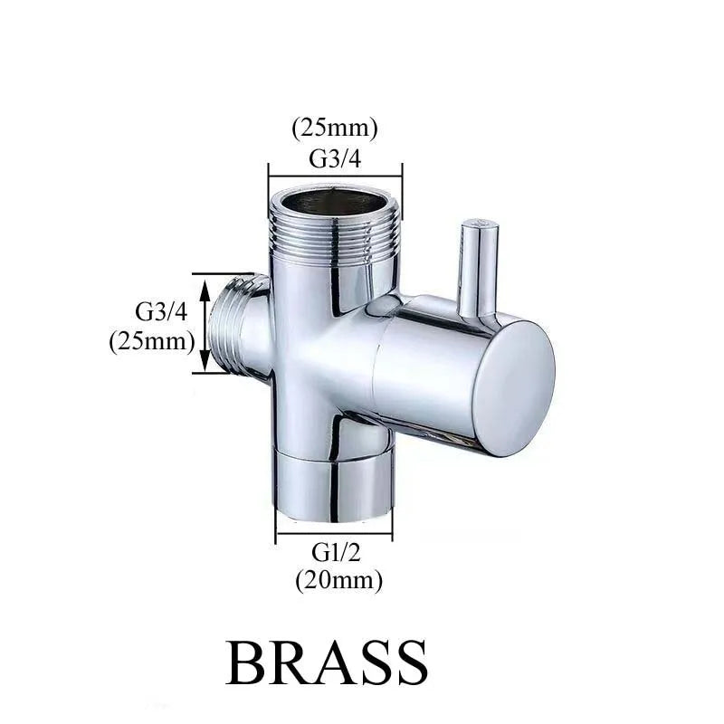 3-Way Brass G3/4 G1/2 Shower Diverter Valve, Bathroom Accessories