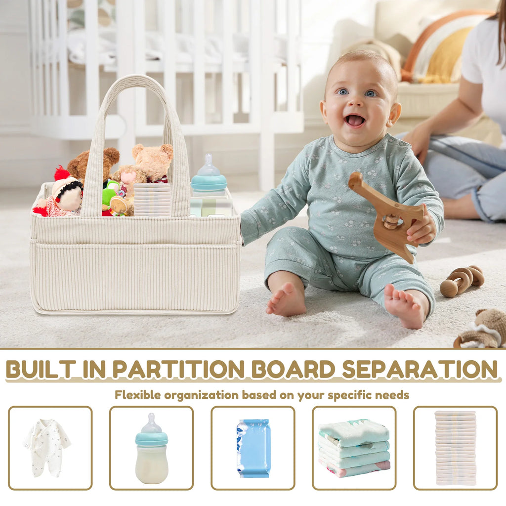 Baby Diaper Caddy Organizer with Handle