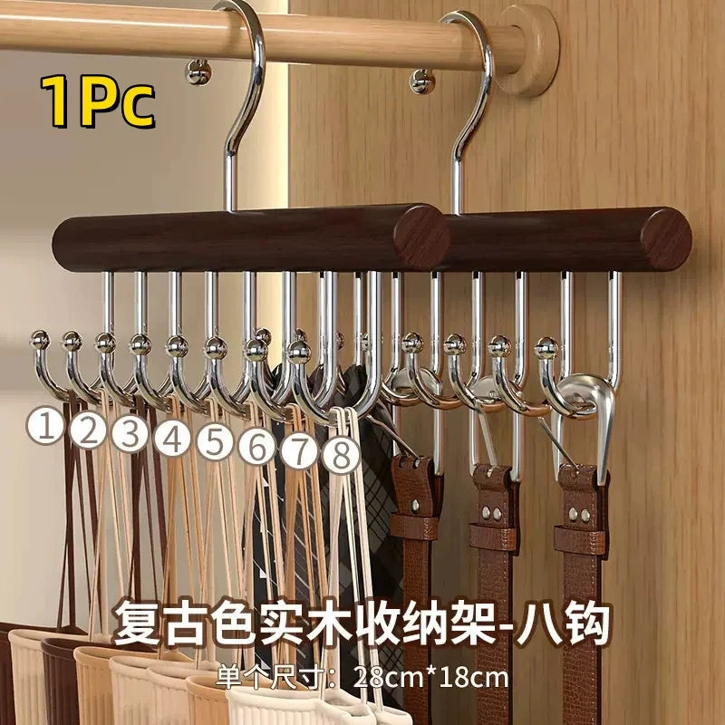 Wooden Multi-Hook Clothes Hanger